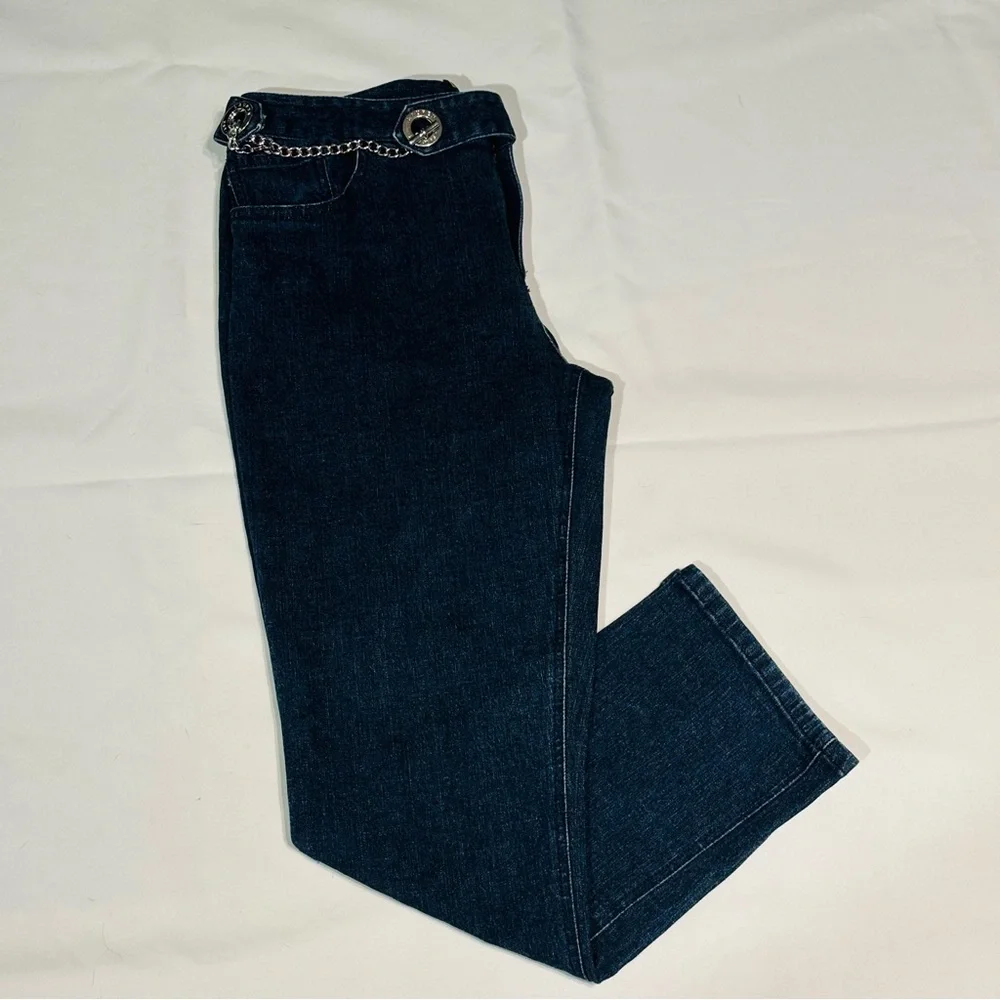 Women's Ralph Lauren Ralph Dark Blue Jeans with Chain Waist, Size 6 Petite